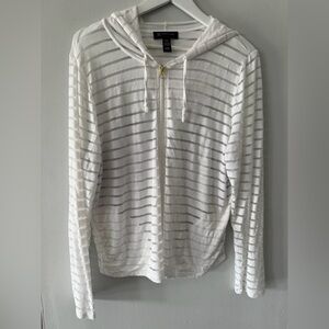 INC International Concepts White Light Weight Jacket with Hood.